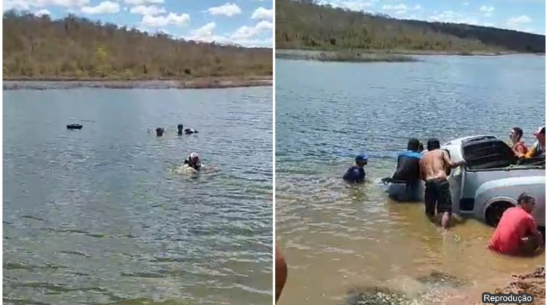 Balsa naufraga com veículo durante travessia de barragem no Piauí
