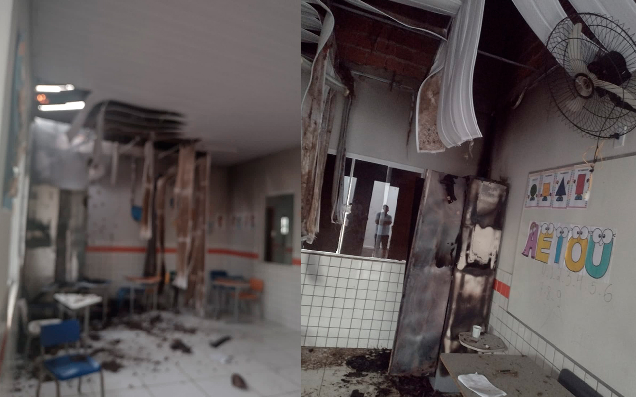 Criminosos ateiam fogo em três escolas na madrugada desta terça-feira em Parnarama