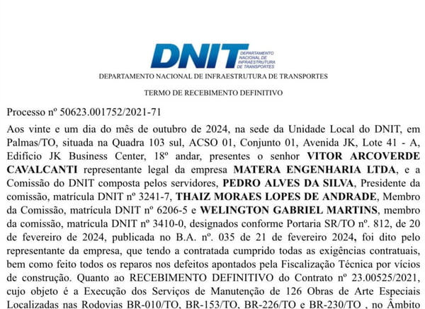 Fiscais do Dnit aprovaram obra 2 meses antes de ponte cair
