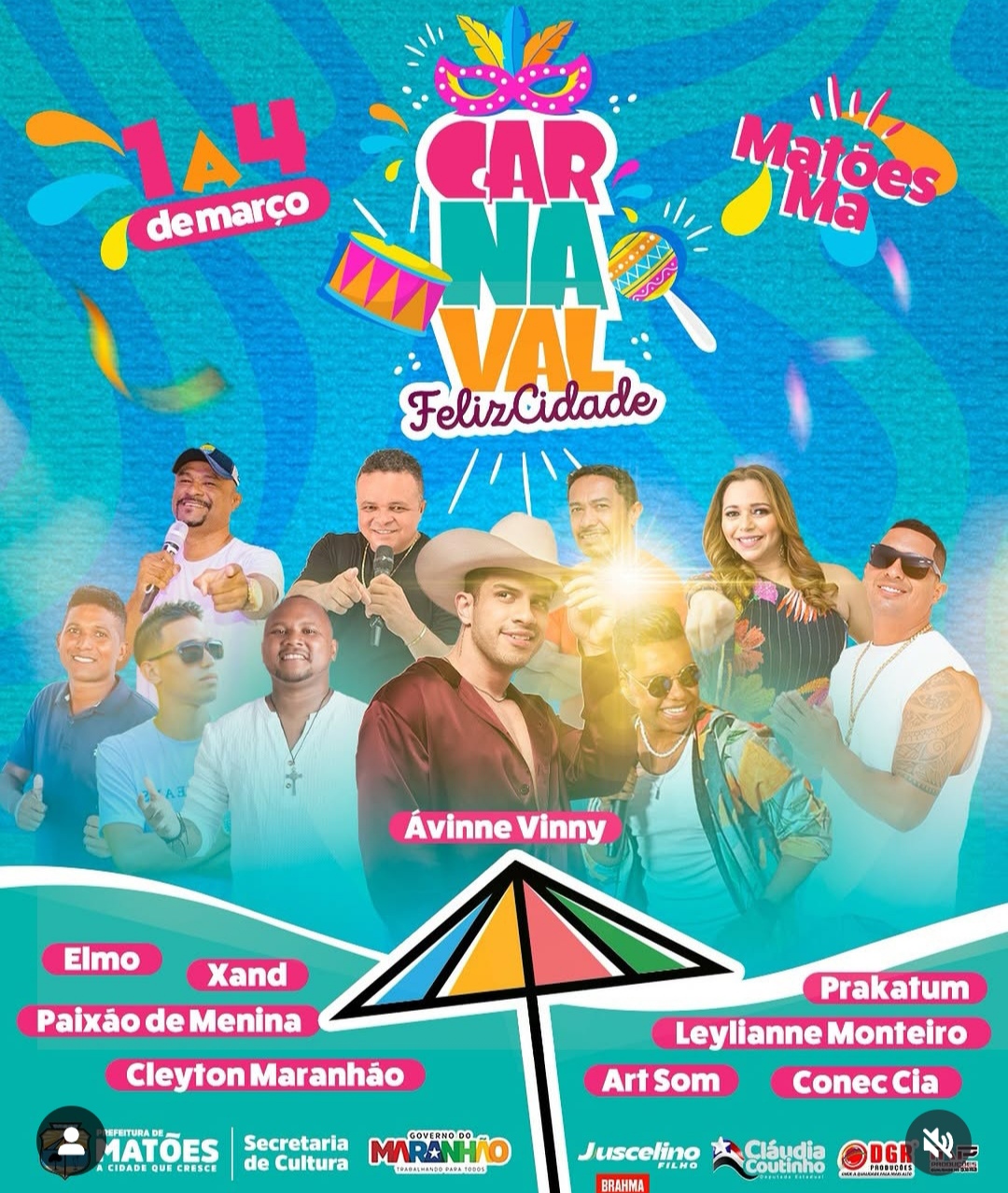 Prefeitura de Matões anuncia Carnaval 2025 com show de Ávinne Vinny
