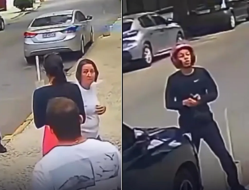 Bandido usa arma falsa para assaltar família com bebês e acaba rendido; veja o vídeo