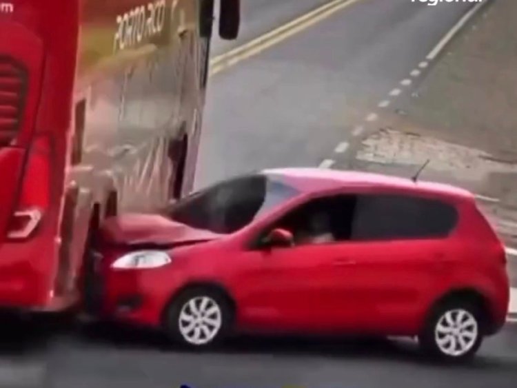 Motorista diz que estava “certa”; câmeras mostram momento da batida com ônibus em Piripiri; veja o vídeo